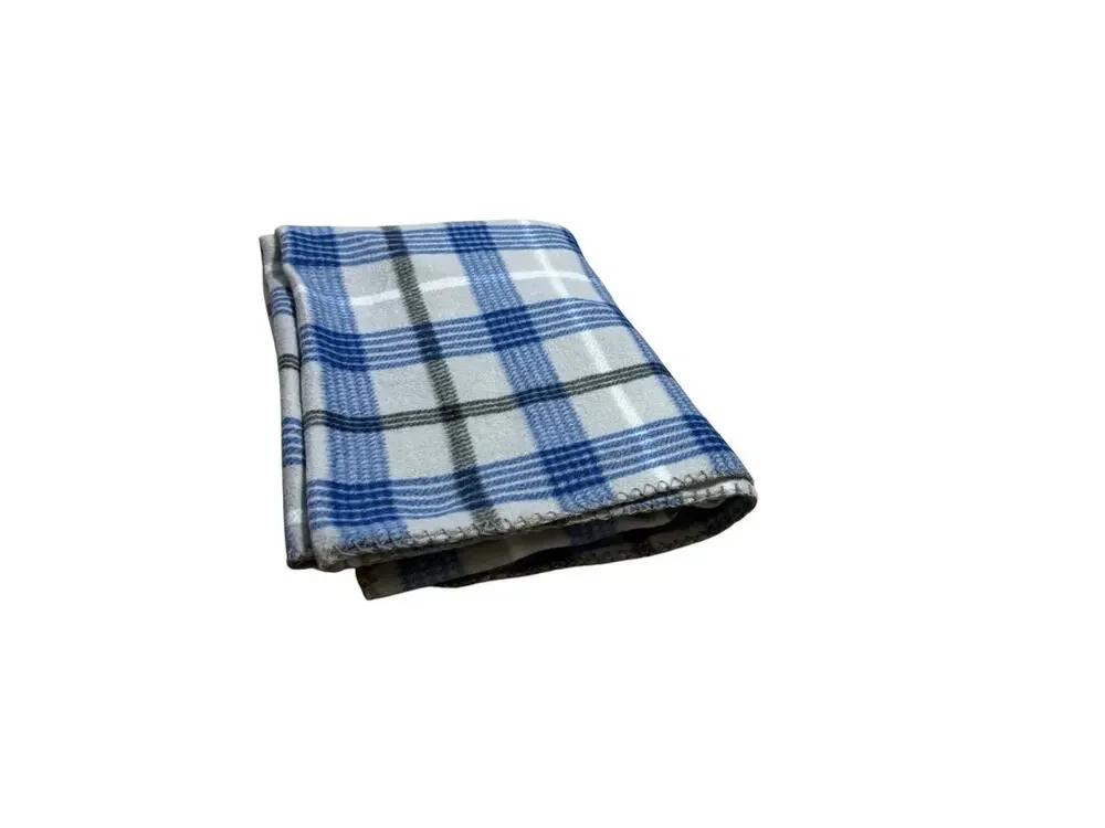 Blue Gray Black Plaid Fleece Blanket Accent Throw Cover Quilt Tartan Soft Cozy